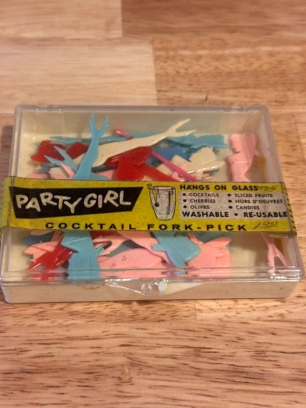 Vintage Party Girl Mermaid Pin-Up Cocktail Fork Pick 1965 Party Favor